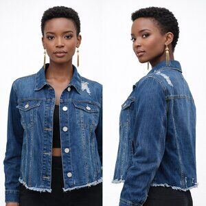 Fringe Detail Mid-Wash Jacket